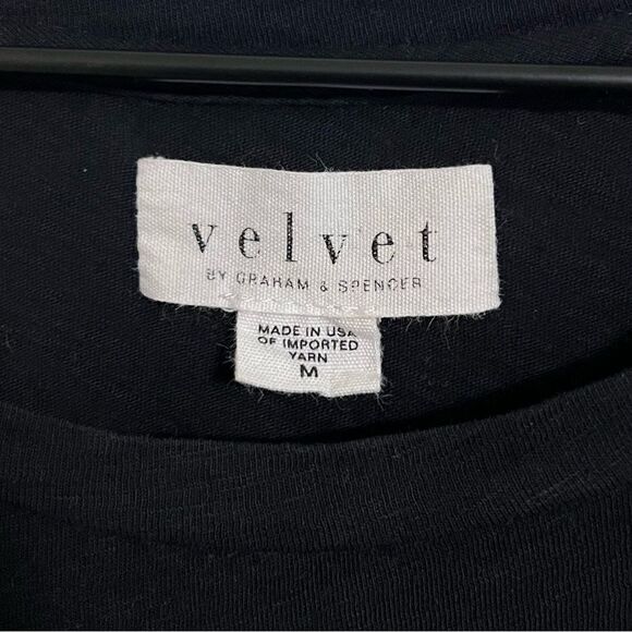 Velvet by Graham & Spencer's Sibel Cotton Contrast Ruffle Dress Black Size M - Picture 5 of 12